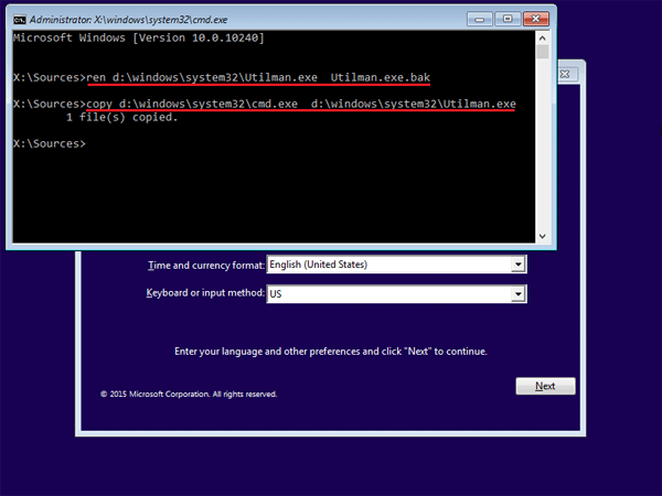 change administrator password in windows 10